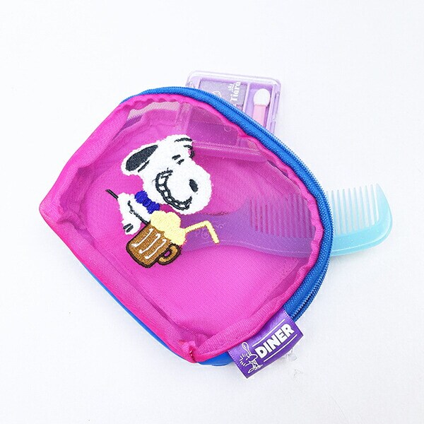 スヌーピー メッシュラウンドポーチ ルートビア SNOOPY