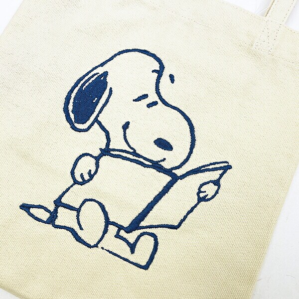 スヌーピー 刺繍ミニトートバッグ アイボリー ランチ SNOOPY