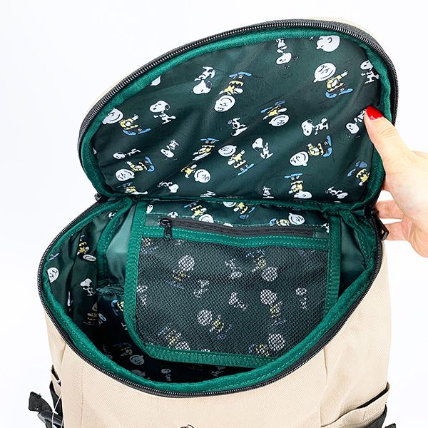 スヌーピー RE-PET リュック ベージュ バッグ 学校 オフィス デイバッグ