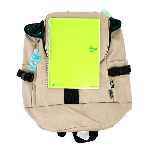 スヌーピー RE-PET リュック ベージュ バッグ 学校 オフィス デイバッグ