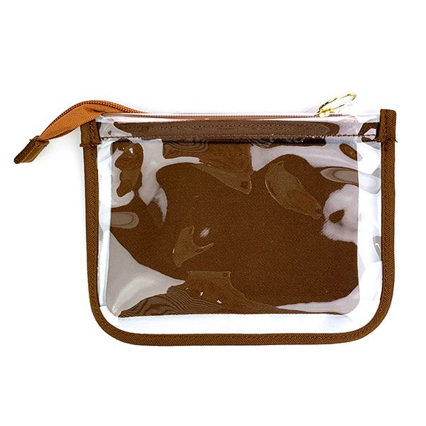 スヌーピー レイヤーポーチ Keep In Touch ブラウン クリア 小物入れ