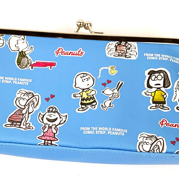 スヌーピー 口金ペンポーチ スケッチ PEANUTS 筆入れ ブルー