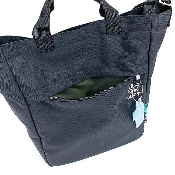 スヌーピー RE-PET 2WAYショルダートート ブラック バッグ デイバッグ 学校 オフィス