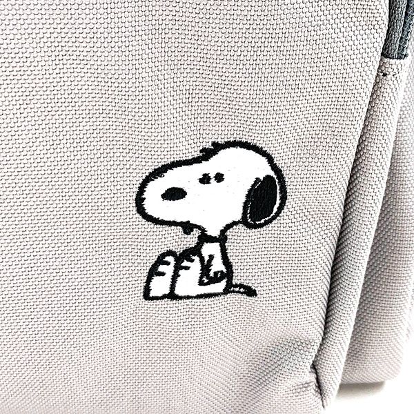 スヌーピー スクエアジップデイパック グレー お座り リュック 通勤 通学 バッグ
