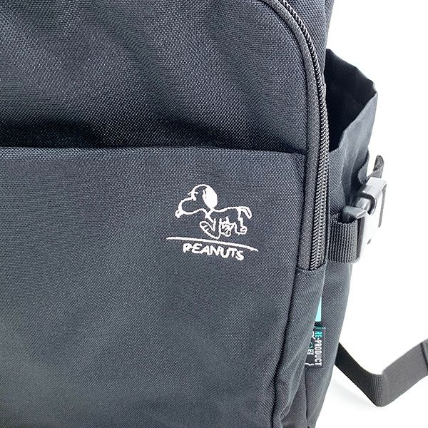 スヌーピー スクリュック RE-PET ブラック シンプル リュック 通勤 通学 バッグ
