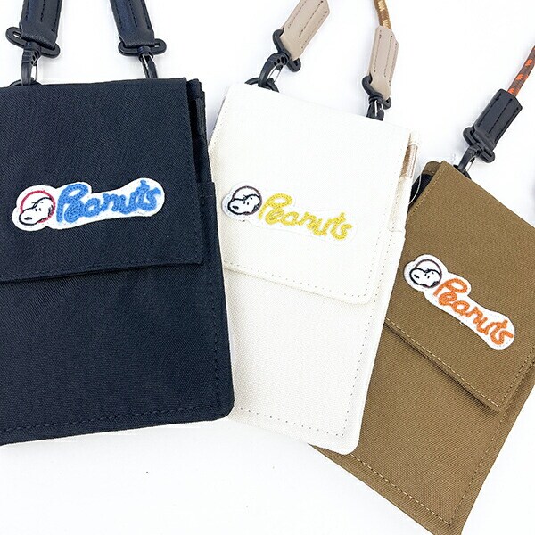 スヌーピー RE-PET 二つ折サコッシュポーチ (ブラック) バッグ SNOOPY