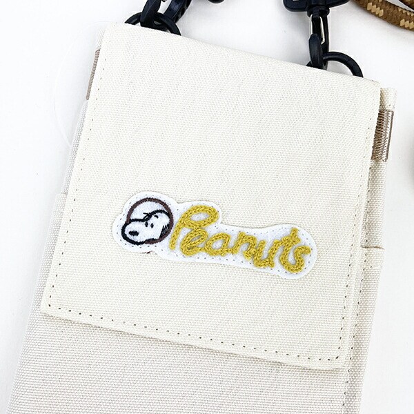 スヌーピー RE-PET 二つ折サコッシュポーチ (アイボリー) バッグ SNOOPY