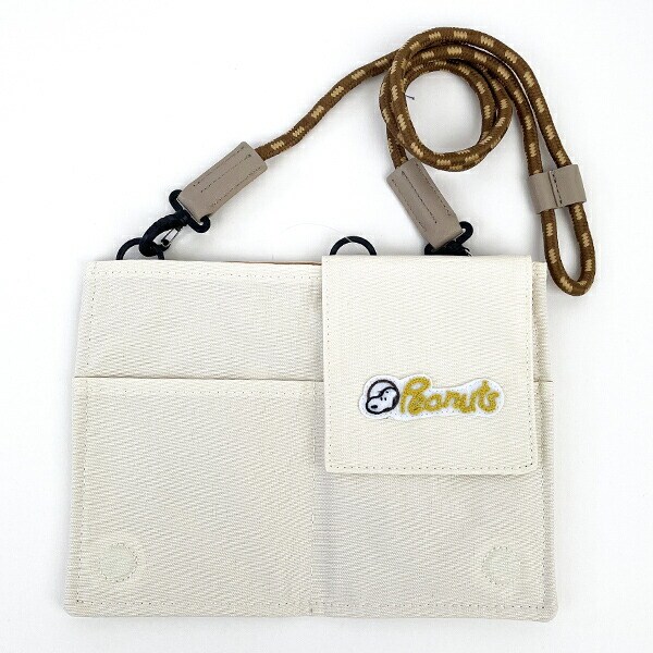 スヌーピー RE-PET 二つ折サコッシュポーチ (アイボリー) バッグ SNOOPY
