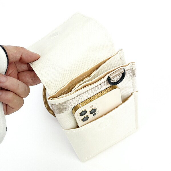 スヌーピー RE-PET 二つ折サコッシュポーチ (アイボリー) バッグ SNOOPY