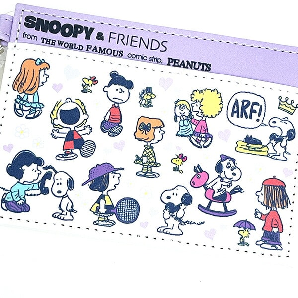 スヌーピー シングルパスケース ALL PEANUTS GIRLS パープル SNOOPY