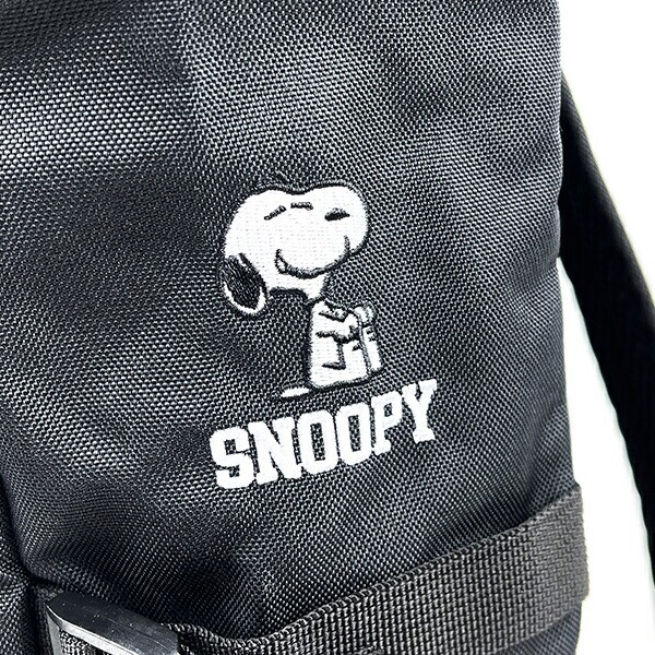 SNOOPY スヌーピー RE-PET ボックスリュック ブラック ロゴ 旅行 修学旅行 スクール バッグ