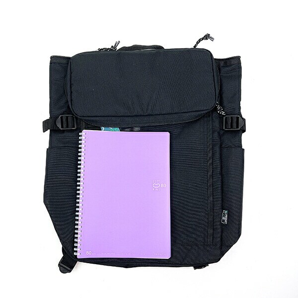 SNOOPY スヌーピー RE-PET ボックスリュック ブラック ロゴ 旅行 修学旅行 スクール バッグ