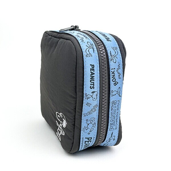 スヌーピー SNOOPY たっぷりトラベルポーチ ダークグレイ 小物入れ 化粧品入れ 旅行