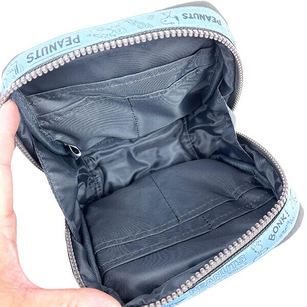 スヌーピー SNOOPY たっぷりトラベルポーチ ダークグレイ 小物入れ 化粧品入れ 旅行