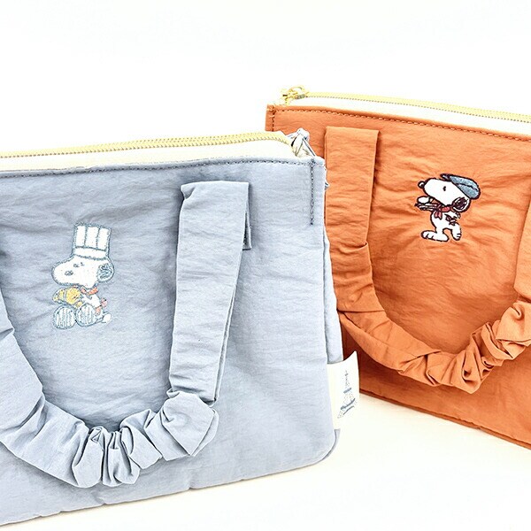 SNOOPY スヌーピー くしゅくしゅランチトート ブルー シェフスヌーピー デイユーズ バッグ キッチン
