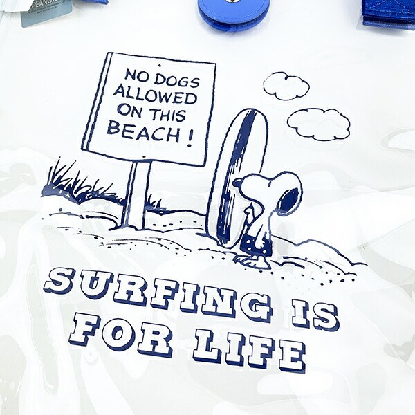 SNOOPY スヌーピー クリアトート L ブルー サーフスヌーピー バッグ デイユーズ アウトドア プール ヨガ サウナ