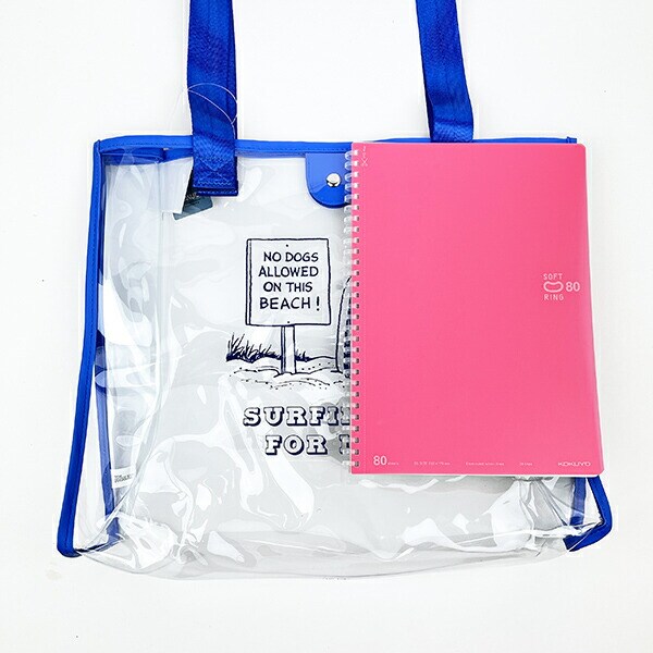 SNOOPY スヌーピー クリアトート L ブルー サーフスヌーピー バッグ デイユーズ アウトドア プール ヨガ サウナ