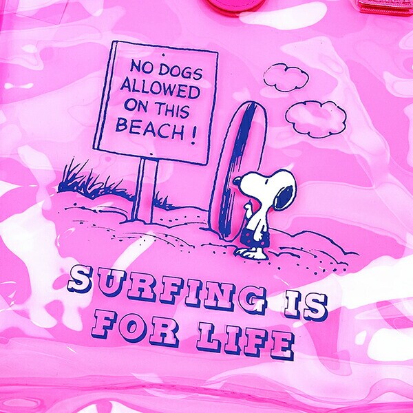 SNOOPY スヌーピー クリアトート L ピンク サーフスヌーピー バッグ デイユーズ アウトドア プール ヨガ サウナ