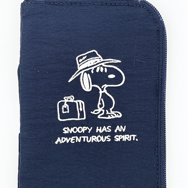 スヌーピー 耐熱トラベルポーチ ヴィンテージトラベル ヘアアイロン 旅行 ネイビー SNOOPY