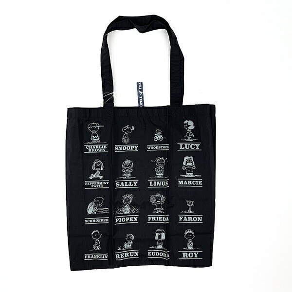 SNOOPY スヌーピー RE-PET エコトート ブラック バッグ エコバッグ 折りたたみバッグ お買い物