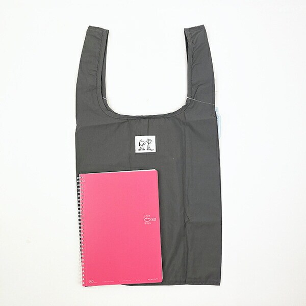 SNOOPY スヌーピー RE-PET マルシェバッグ グレー エコバッグ 折りたたみバッグ お買い物