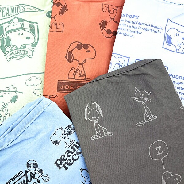 SNOOPY スヌーピー RE-PET マルシェバッグ グレー エコバッグ 折りたたみバッグ お買い物