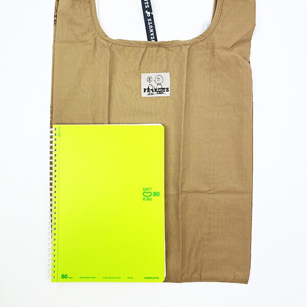 スヌーピー RE-PET マルシェバッグ エコバッグ かばん ブラウン SNOOPY