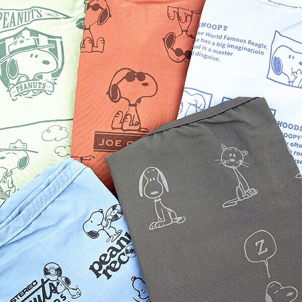 SNOOPY スヌーピー RE-PET マルシェバッグ ブルー エコバッグ 折りたたみバッグ お買い物