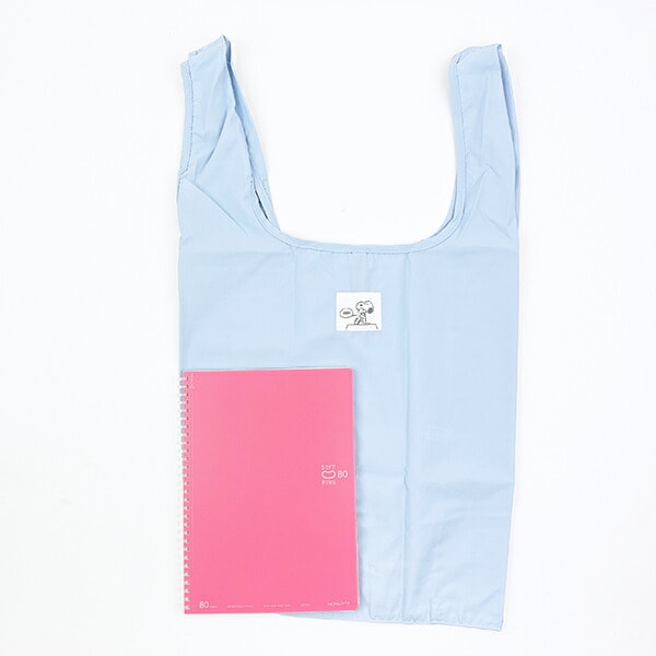 SNOOPY スヌーピー RE-PET マルシェバッグ ライトブルー エコバッグ 折りたたみバッグ お買い物