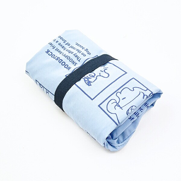 SNOOPY スヌーピー RE-PET マルシェバッグ ライトブルー エコバッグ 折りたたみバッグ お買い物