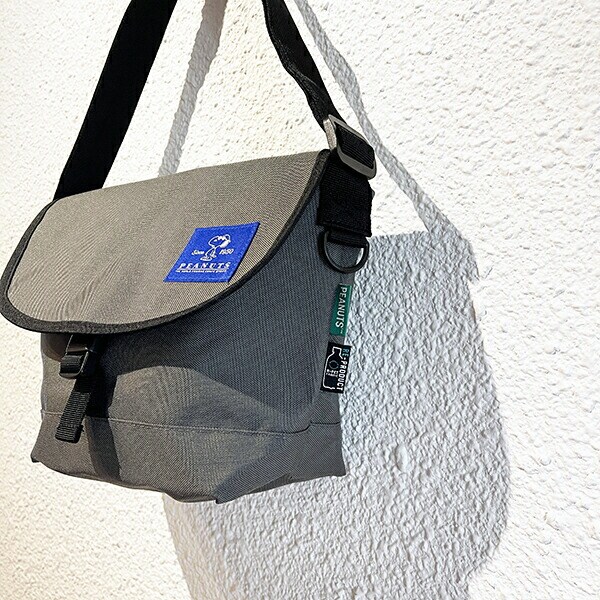 スヌーピー ネーム・ジョー・クール メッセンジャーショルダーバッグ (グレー) SNOOPY