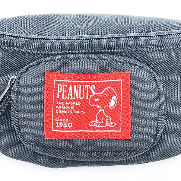 スヌーピー ネームスヌーピー ウエスト型ミニポーチ ブラック SNOOPY