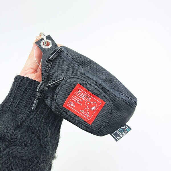 スヌーピー ネームスヌーピー ウエスト型ミニポーチ ブラック SNOOPY