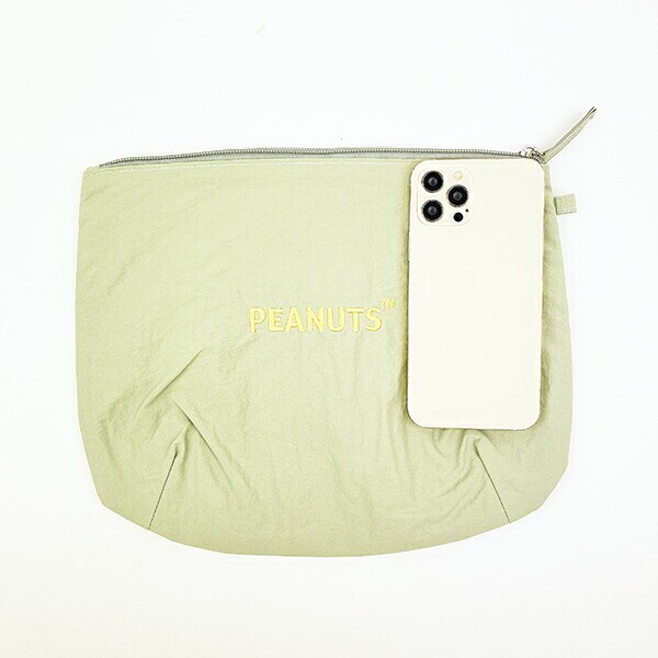 スヌーピー ポーチ 小物入れ グリーン PEANUTS SNOOPY