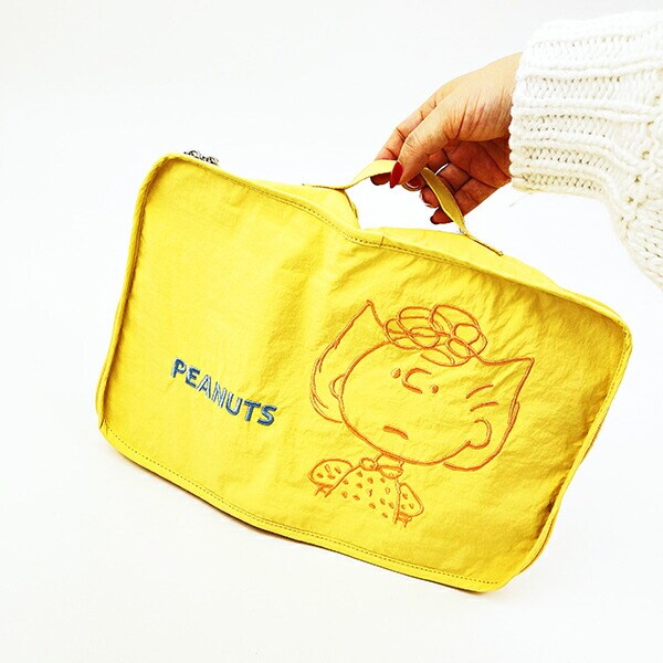 スヌーピー 収納ポーチ M トラベル 旅行 イエロー PEANUTS SNOOPY