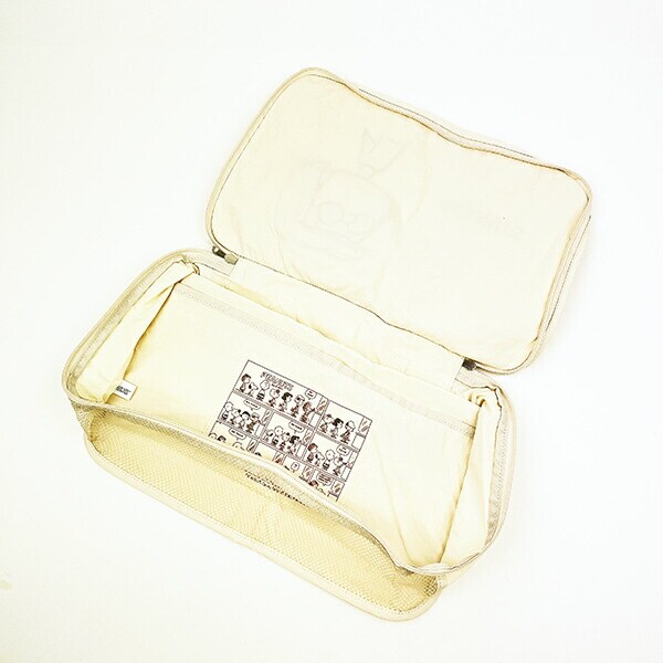 スヌーピー 収納ポーチ M トラベル 旅行 オフホワイト PEANUTS SNOOPY