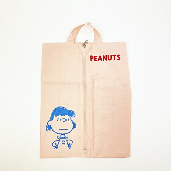 スヌーピー ワイドトラベルポーチ 収納ポーチ シューズ入れ ピンク PEANUTS SNOOPY