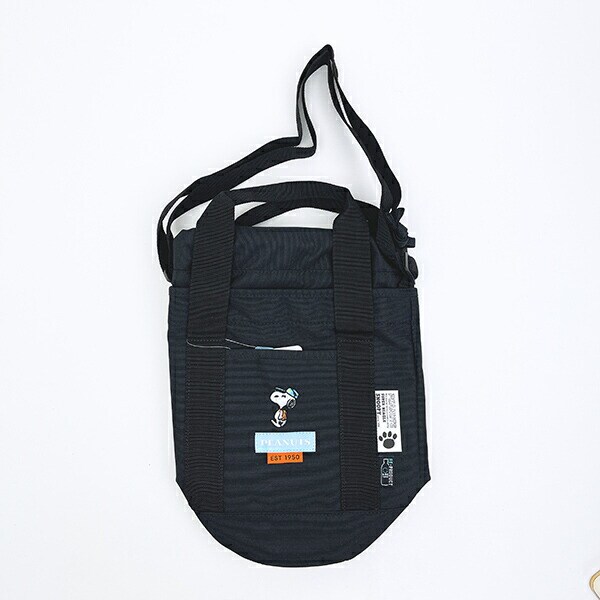 スヌーピー ドラムショルダーバッグ ブラック RE-PET SNOOPY
