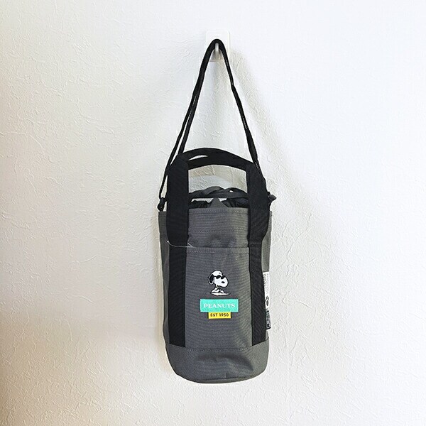 スヌーピー ジョー・クール ドラムショルダーバッグ グレー RE-PET SNOOPY