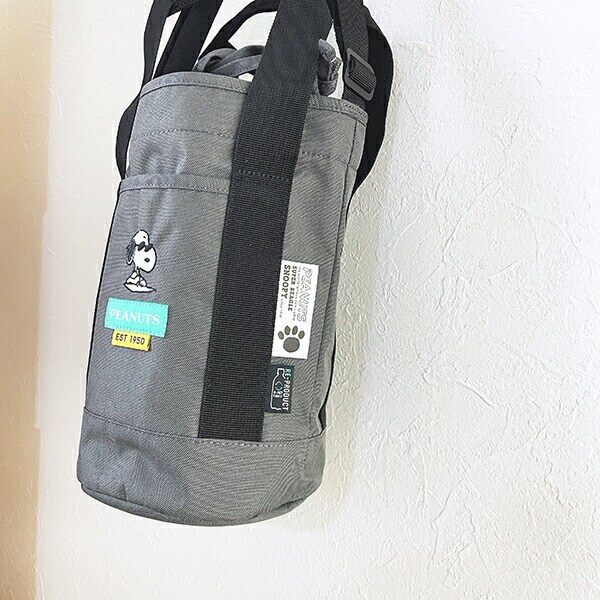 スヌーピー ジョー・クール ドラムショルダーバッグ グレー RE-PET SNOOPY