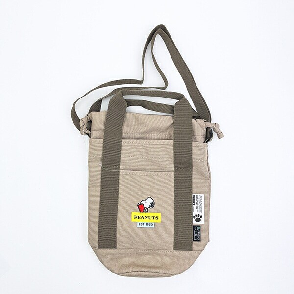 スヌーピー ドラムショルダーバッグ ベージュ RE-PET SNOOPY