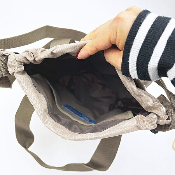 スヌーピー ドラムショルダーバッグ ベージュ RE-PET SNOOPY