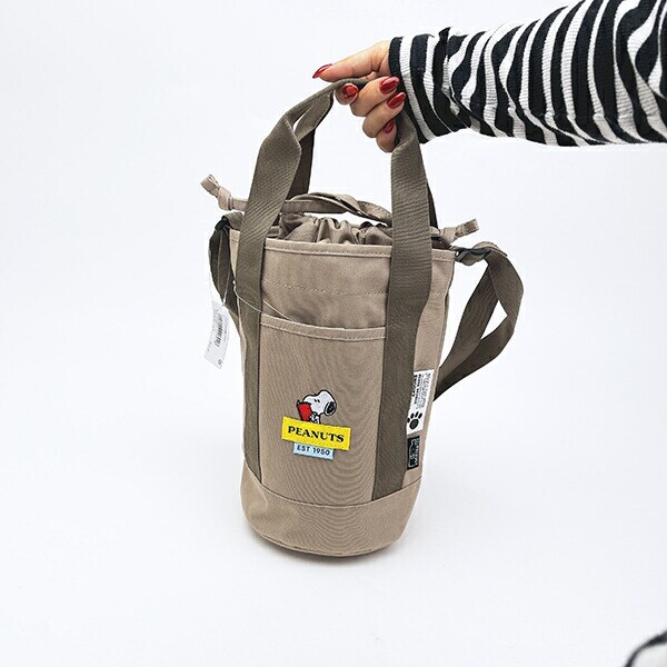 スヌーピー ドラムショルダーバッグ ベージュ RE-PET SNOOPY
