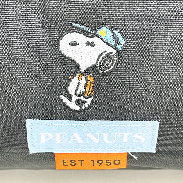 スヌーピー ショルダー付きロールボストンバッグ ブラック 2WAY RE-PET SNOOPY