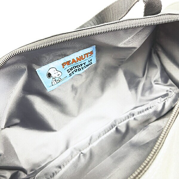 スヌーピー ジョー・クール ショルダー付きロールボストンバッグ グレー 2WAY RE-PET SNOOPY