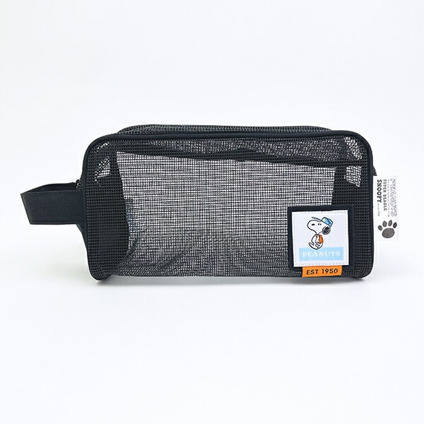 スヌーピー ラバーメッシュポーチ ブラック SNOOPY