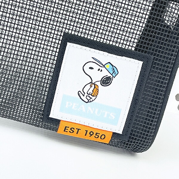 スヌーピー ラバーメッシュポーチ ブラック SNOOPY