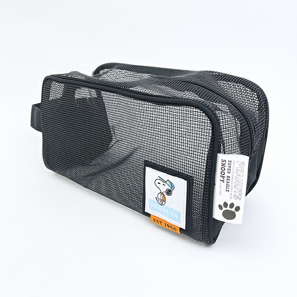 スヌーピー ラバーメッシュポーチ ブラック SNOOPY