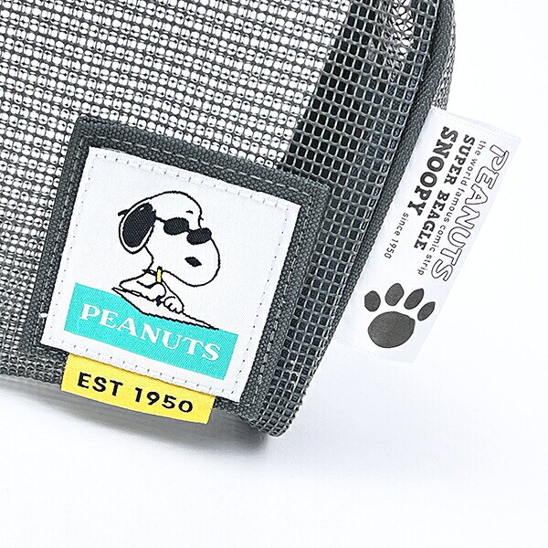 スヌーピー ジョー・クール ラバーメッシュポーチ グレー SNOOPY