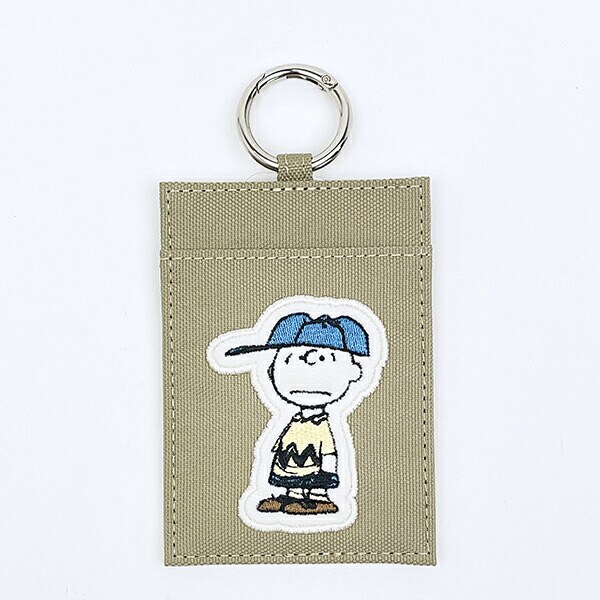 スヌーピー チャーリーブラウン シングルパスケース アップリケ 定期入れ SNOOPY